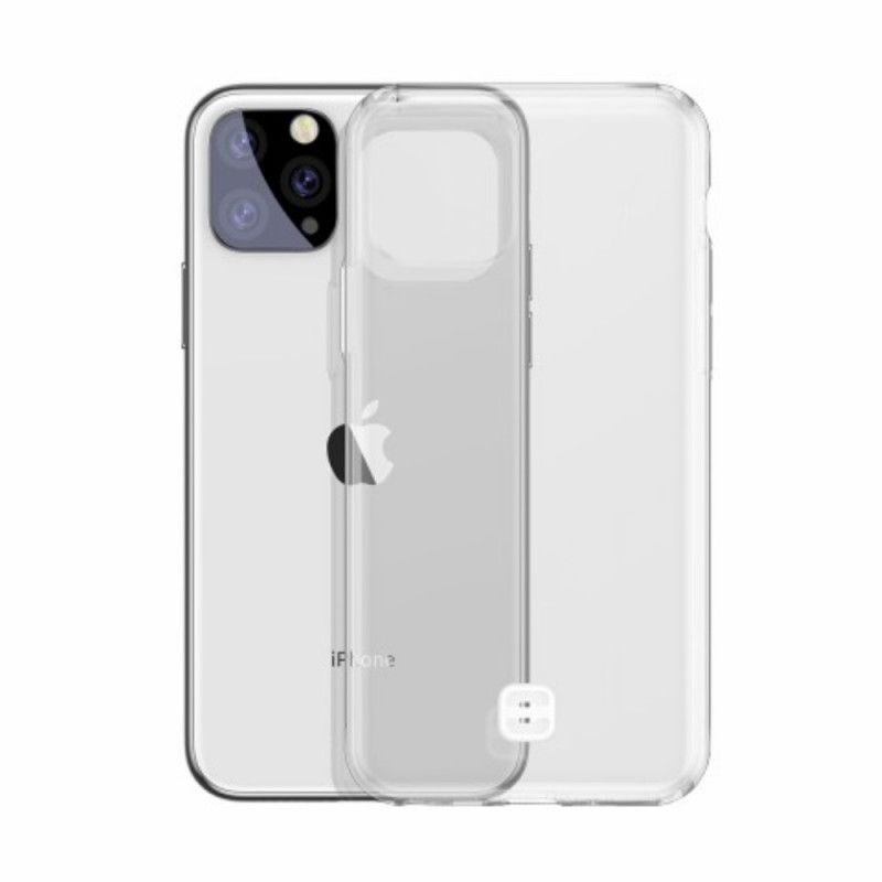 Etui iPhone 11 Pro Max Przezroczysty Czarny Przezroczysta Podstawa Z Paskiem Etui Ochronne