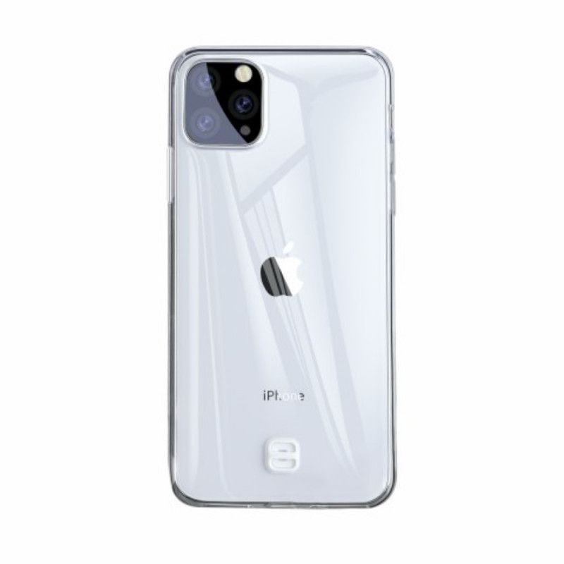 Etui iPhone 11 Pro Max Przezroczysty Czarny Przezroczysta Podstawa Z Paskiem Etui Ochronne