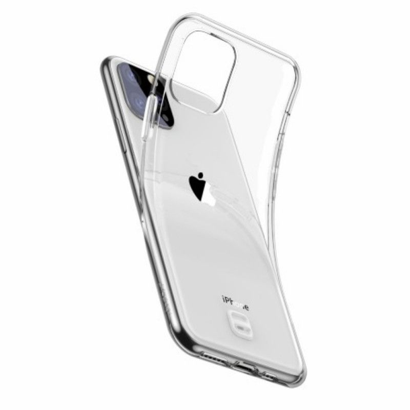 Etui iPhone 11 Pro Max Przezroczysty Czarny Przezroczysta Podstawa Z Paskiem Etui Ochronne