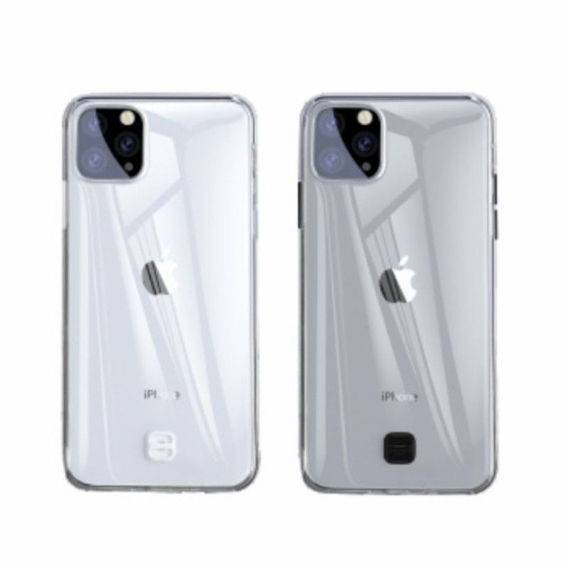 Etui iPhone 11 Pro Max Przezroczysty Czarny Przezroczysta Podstawa Z Paskiem Etui Ochronne