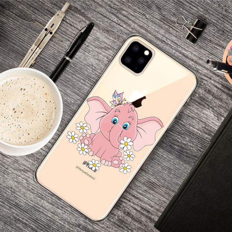 Etui iPhone 11 Pro Max Przezroczysty Różowy Słoń