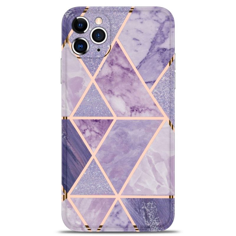 Etui iPhone 11 Pro Max Różowy Czarny Marmurowa Krzykliwa Geometria