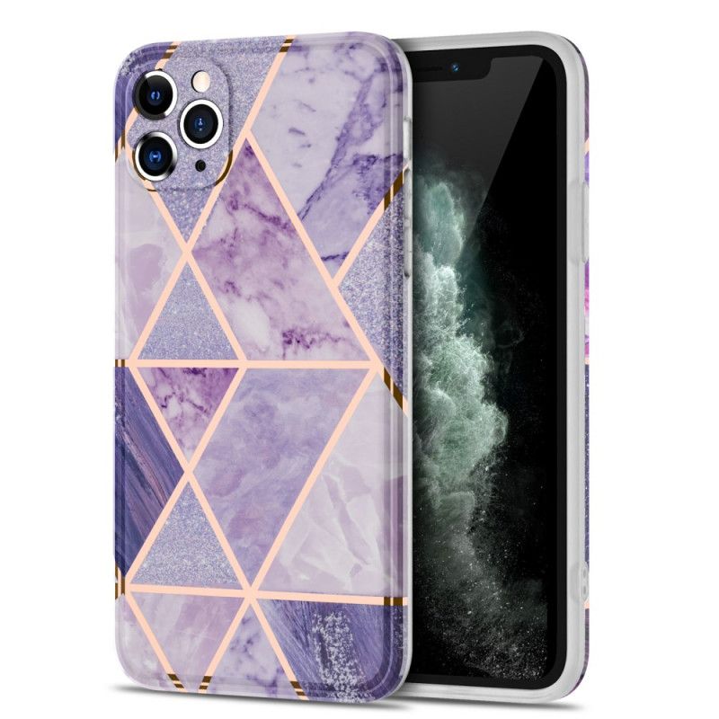 Etui iPhone 11 Pro Max Różowy Czarny Marmurowa Krzykliwa Geometria