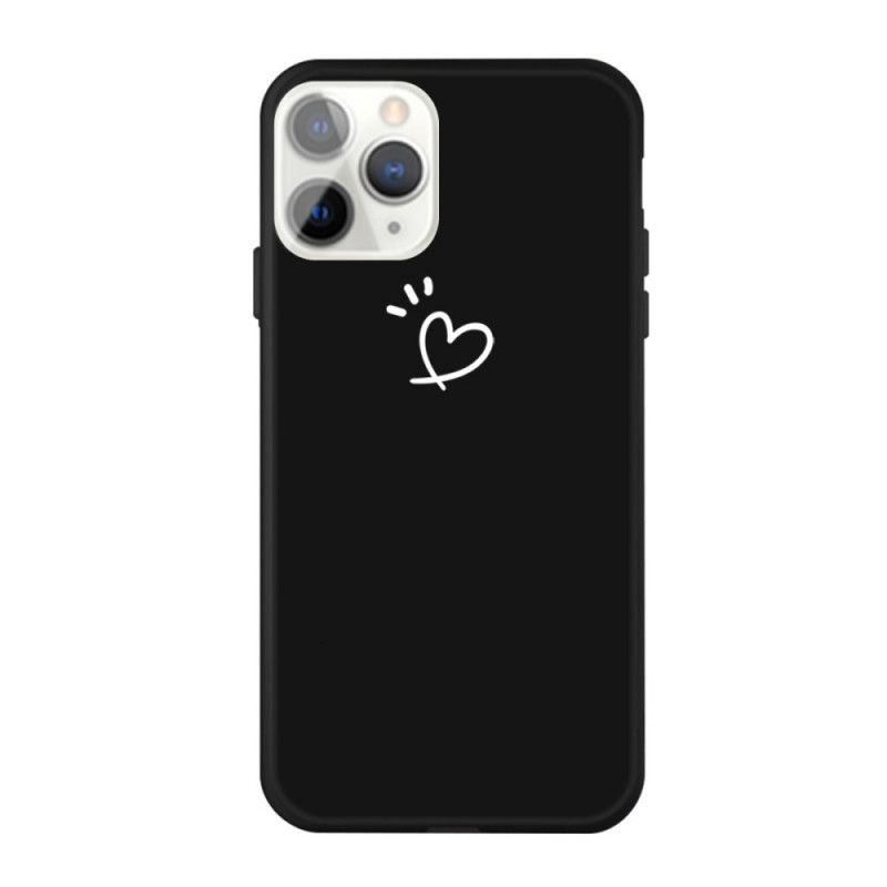 Etui iPhone 11 Pro Max Szary Czarny Bijące Serce Silikonowe Etui Ochronne