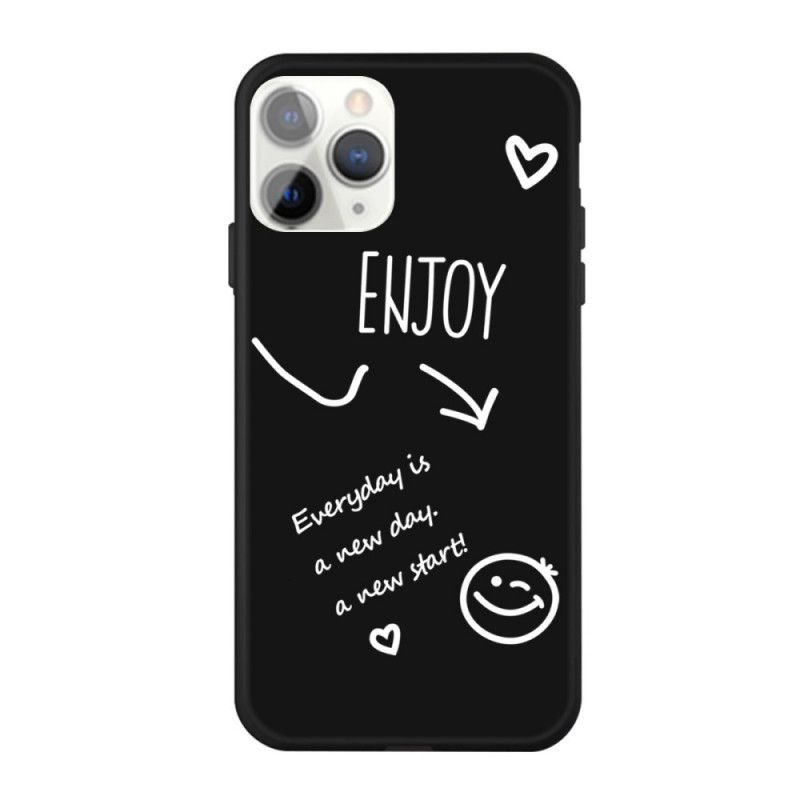 Etui iPhone 11 Pro Max Szary Czarny Ciesz Się Silikonem