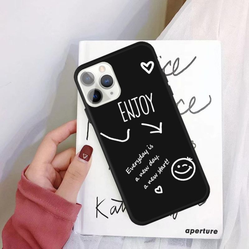 Etui iPhone 11 Pro Max Szary Czarny Ciesz Się Silikonem