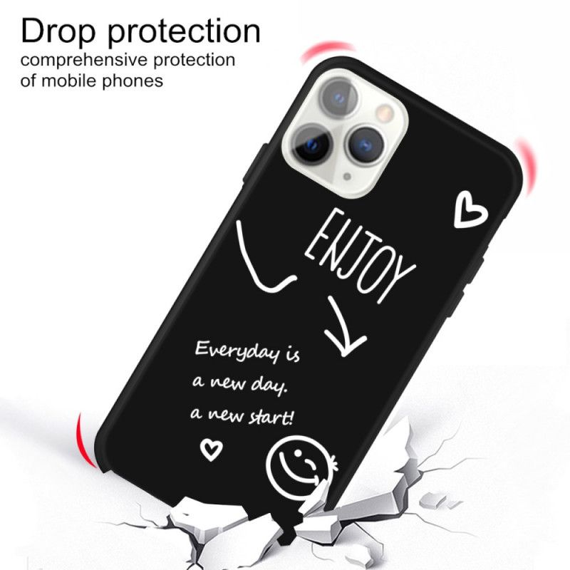 Etui iPhone 11 Pro Max Szary Czarny Ciesz Się Silikonem