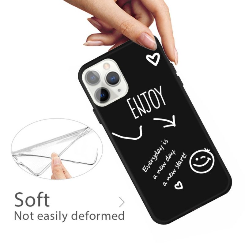 Etui iPhone 11 Pro Max Szary Czarny Ciesz Się Silikonem