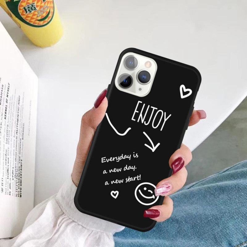 Etui iPhone 11 Pro Max Szary Czarny Ciesz Się Silikonem