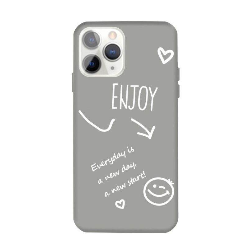 Etui iPhone 11 Pro Max Szary Czarny Ciesz Się Silikonem