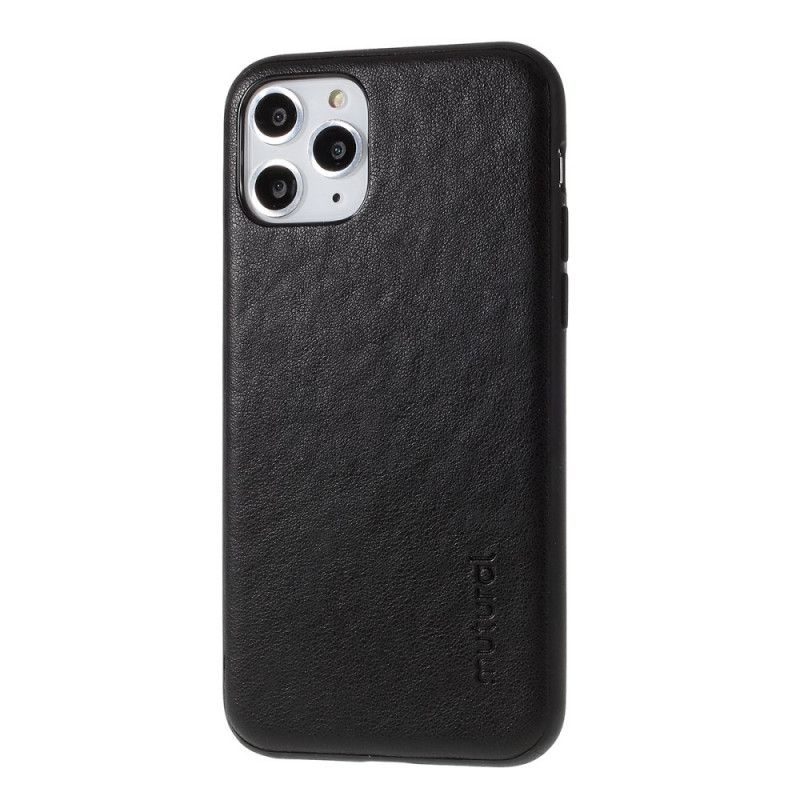 Etui iPhone 11 Pro Max Szary Czarny Efekt Skóry Mutural