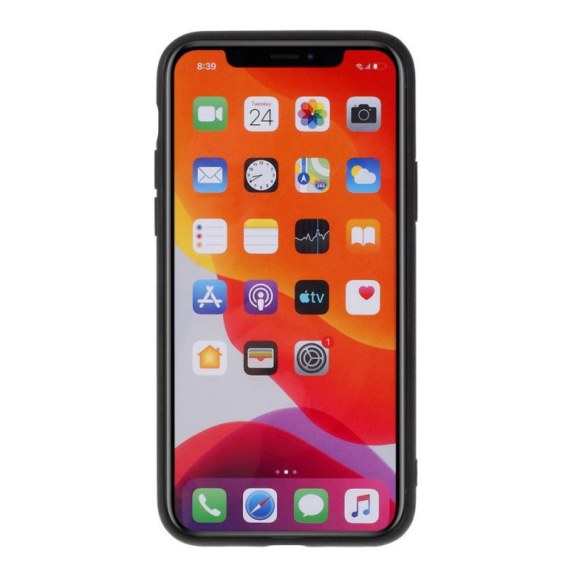 Etui iPhone 11 Pro Max Szary Czarny Efekt Skóry Mutural