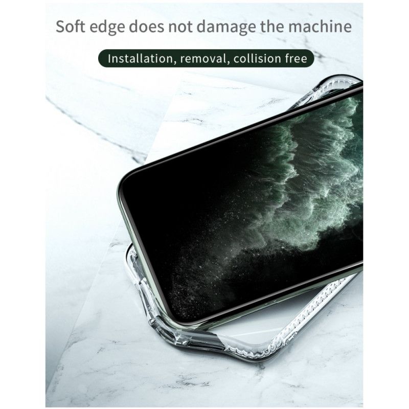 Etui iPhone 11 Pro Max Szary Czarny Kolorowe Teksturowane Krawędzie Mac Etui Ochronne