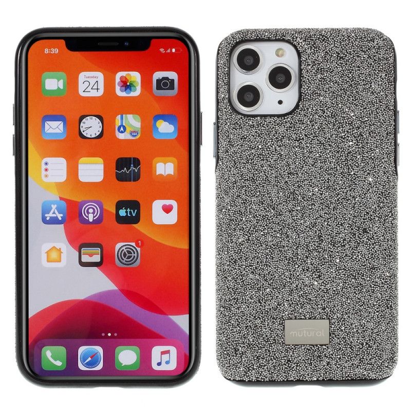 Etui iPhone 11 Pro Max Szary Czarny Luksusowa Tkanina Mutural Etui Ochronne