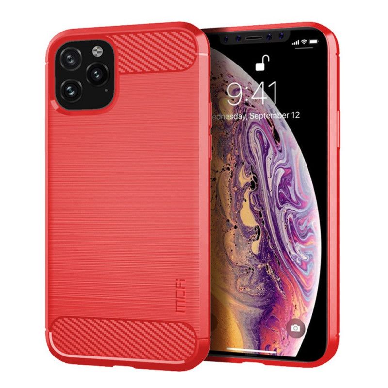 Etui iPhone 11 Pro Max Szary Czarny Mofi Szczotkowane Włókno Węglowe