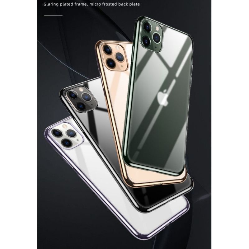 Etui iPhone 11 Pro Max Zielony Czarny Przezroczyste Metalowe Krawędzie Typu Sulada Etui Ochronne