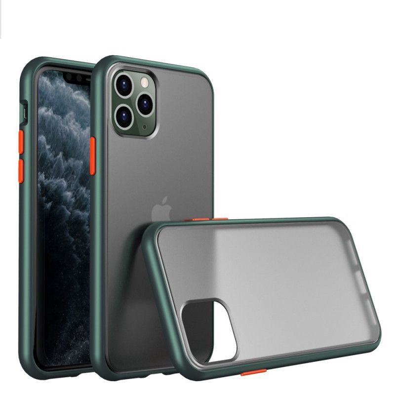 Etui iPhone 11 Pro Max Zielony Czerwony Pąki W Kolorze Hybrydowym Etui Ochronne