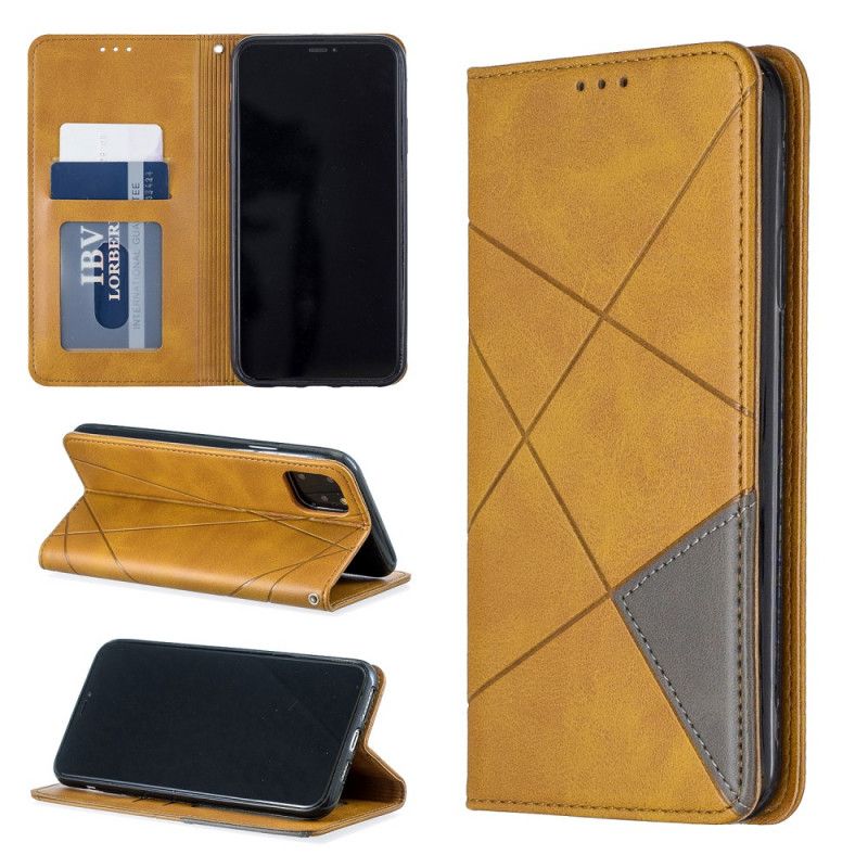 Flip Kotelot iPhone 11 Pro Max Szary Czarny Styl Artysty Etui Ochronne