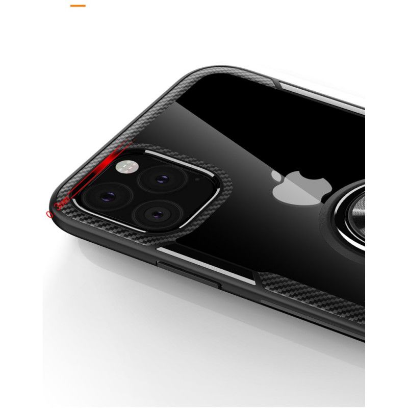 Futerały iPhone 11 Pro Max Czerwony Czarny Pierścień Nośny Z Metalowymi Krawędziami