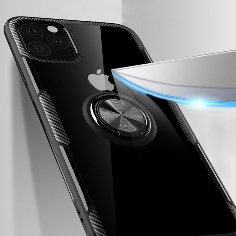 Futerały iPhone 11 Pro Max Czerwony Czarny Pierścień Nośny Z Metalowymi Krawędziami