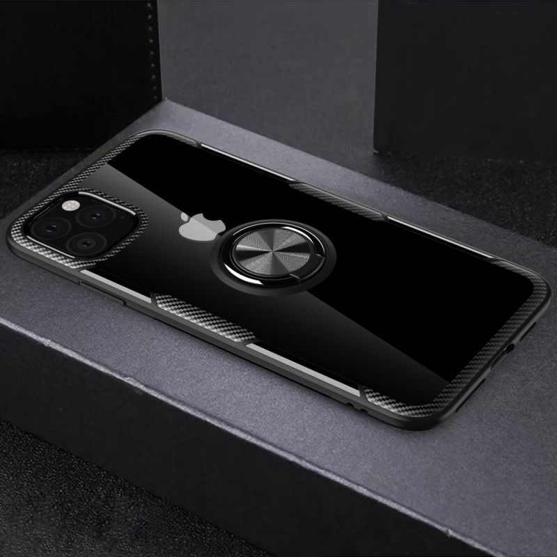 Futerały iPhone 11 Pro Max Czerwony Czarny Pierścień Nośny Z Metalowymi Krawędziami