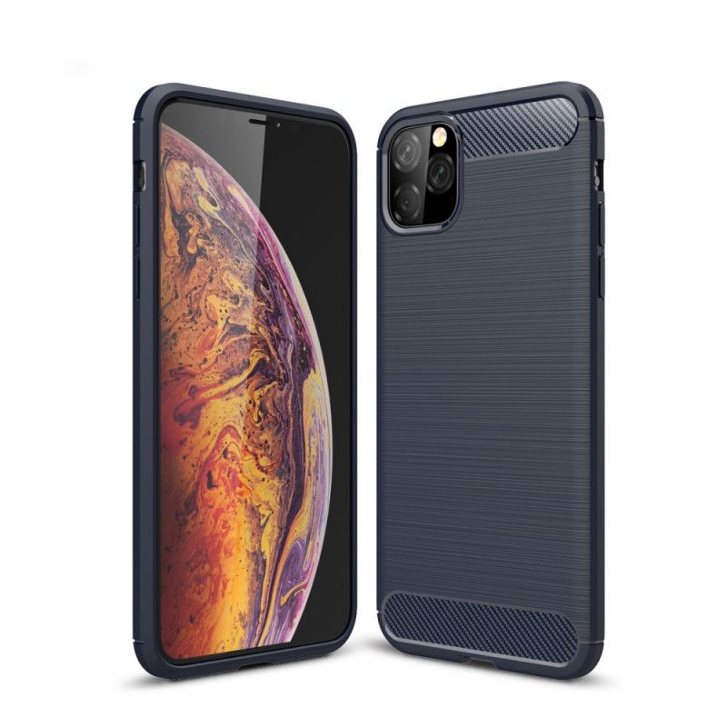 Futerały iPhone 11 Pro Max Czerwony Czarny Szczotkowane Włókno Węglowe