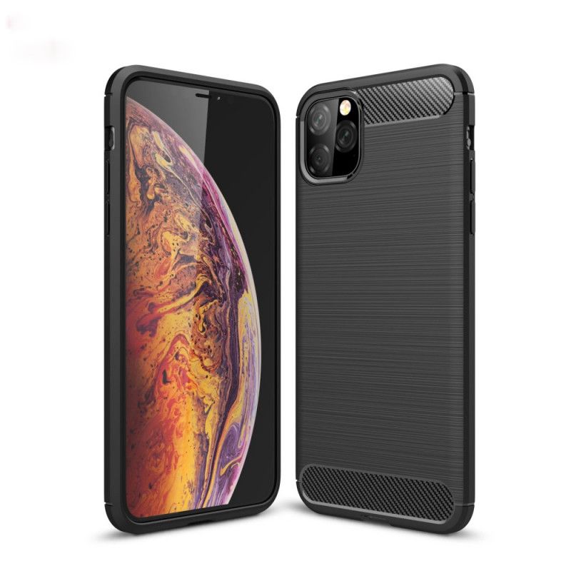 Futerały iPhone 11 Pro Max Czerwony Czarny Szczotkowane Włókno Węglowe