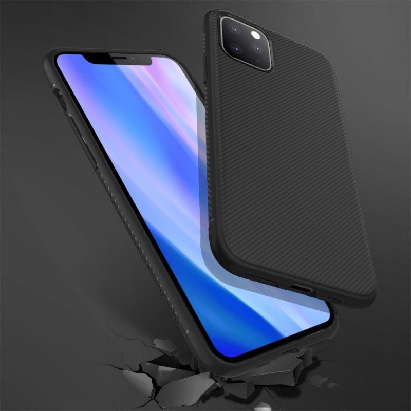 Futerały iPhone 11 Pro Max Granatowy Czarny Etui na Telefon Skośny Serial Jazzowy