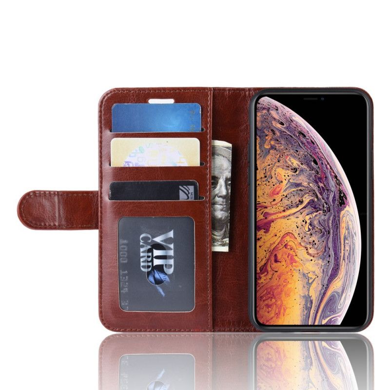 Skórzany Futerał iPhone 11 Pro Max Biały Czarny Etui na Telefon Designerski Styl Skóry