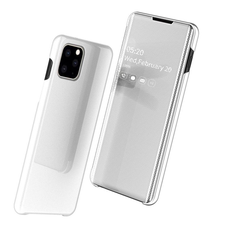 Zobacz Pokrywę iPhone 11 Pro Max Biały Czarny Lustro I Imitacja Skóry