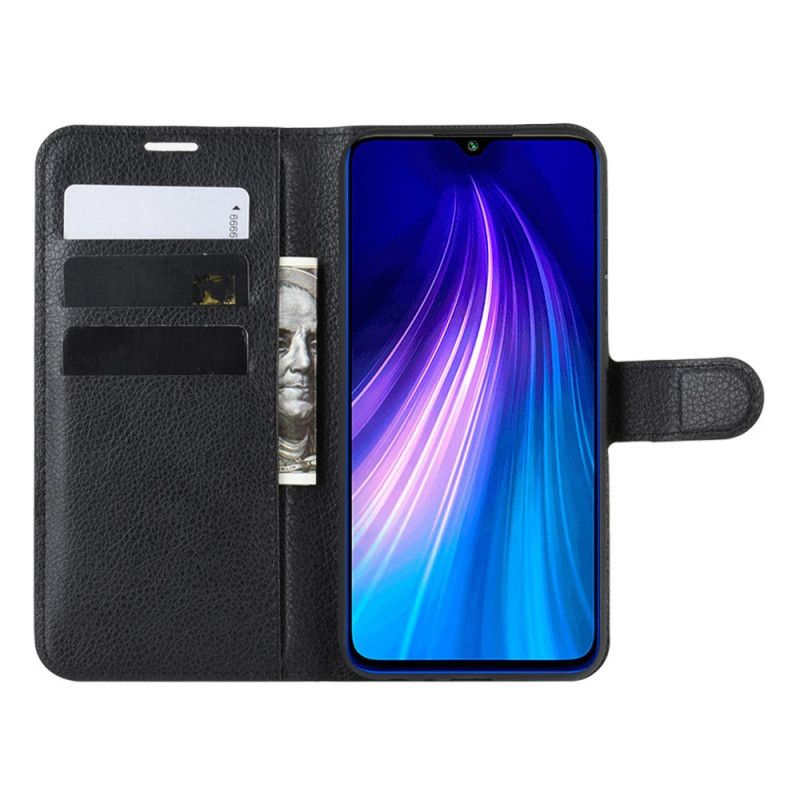 Etui Folio Xiaomi Redmi Note 8 Biały Czarny Klasyczny Etui Ochronne