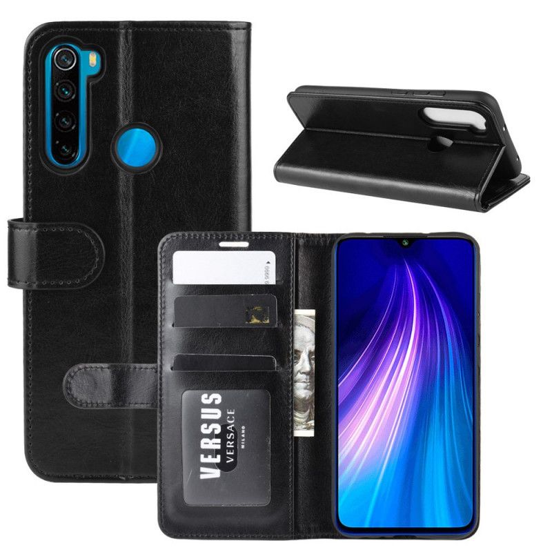 Etui Folio Xiaomi Redmi Note 8 Biały Czarny Ultra Sztuczna Skóra Etui Ochronne