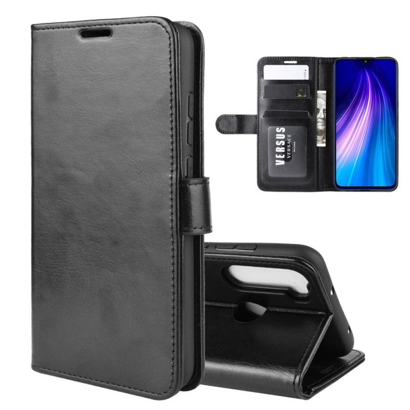 Etui Folio Xiaomi Redmi Note 8 Biały Czarny Ultra Sztuczna Skóra Etui Ochronne