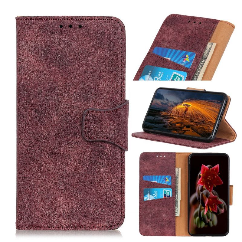 Etui Folio Xiaomi Redmi Note 8 Brązowy Czarny Dwustronna Klapka Magnetyczna