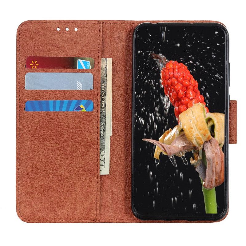 Etui Folio Xiaomi Redmi Note 8 Ciemnoniebieski Matowa Skóra Lychee Etui Ochronne