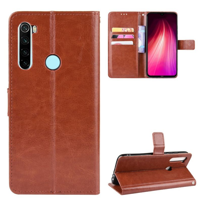 Etui Folio Xiaomi Redmi Note 8 Czerwony Czarny Efektowna Sztuczna Skóra Etui Ochronne