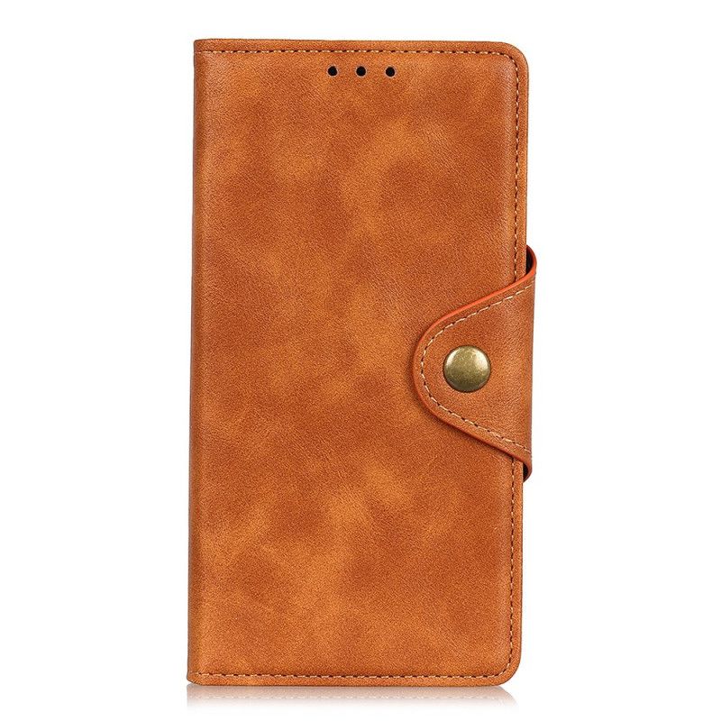 Etui Folio Xiaomi Redmi Note 8 Granatowy Czerwony Imitacja Skóry Guzików Etui Ochronne