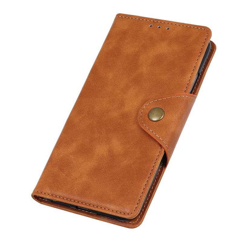 Etui Folio Xiaomi Redmi Note 8 Granatowy Czerwony Imitacja Skóry Guzików Etui Ochronne