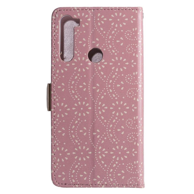 Etui Folio Xiaomi Redmi Note 8 Magenta Czarny Koronkowa Torebka Typu Stringi Etui Ochronne