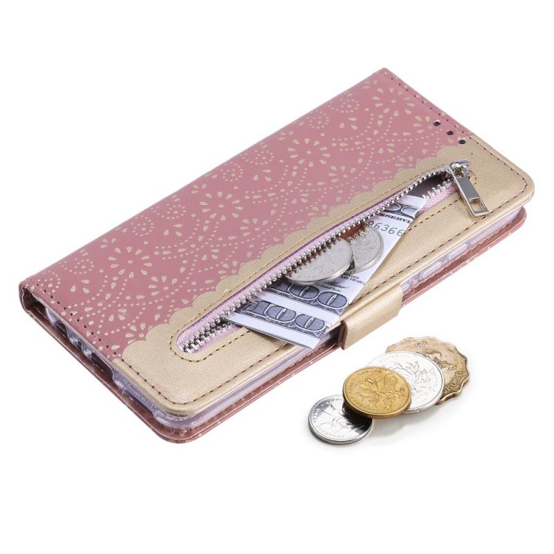 Etui Folio Xiaomi Redmi Note 8 Magenta Czarny Koronkowa Torebka Typu Stringi Etui Ochronne