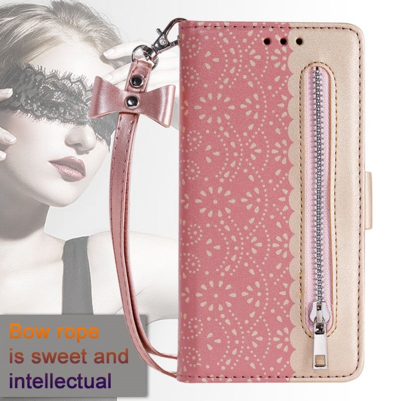 Etui Folio Xiaomi Redmi Note 8 Magenta Czarny Koronkowa Torebka Typu Stringi Etui Ochronne