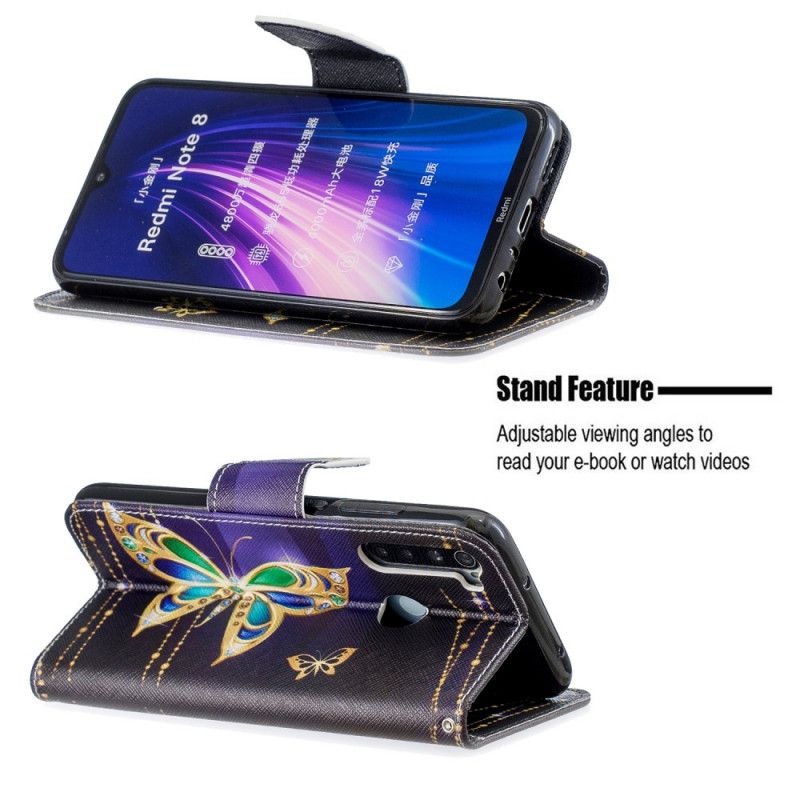 Etui Folio Xiaomi Redmi Note 8 Magiczny Motyl