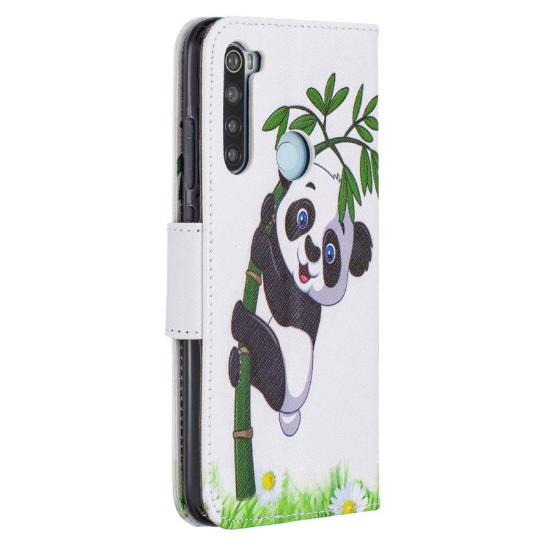 Etui Folio Xiaomi Redmi Note 8 Panda Na Bambusie