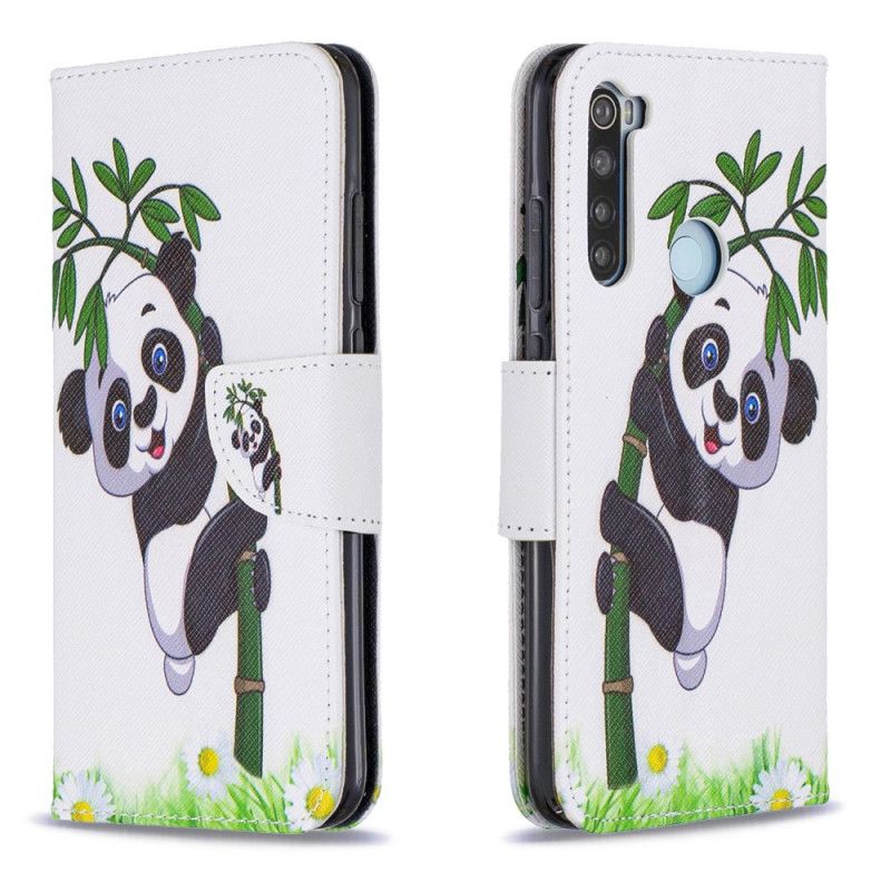 Etui Folio Xiaomi Redmi Note 8 Panda Na Bambusie