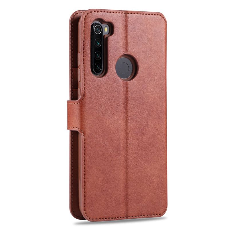 Etui Folio Xiaomi Redmi Note 8 Szary Czarny Efekt Skóry Azns