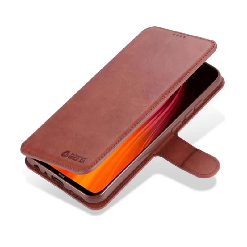 Etui Folio Xiaomi Redmi Note 8 Szary Czarny Efekt Skóry Azns