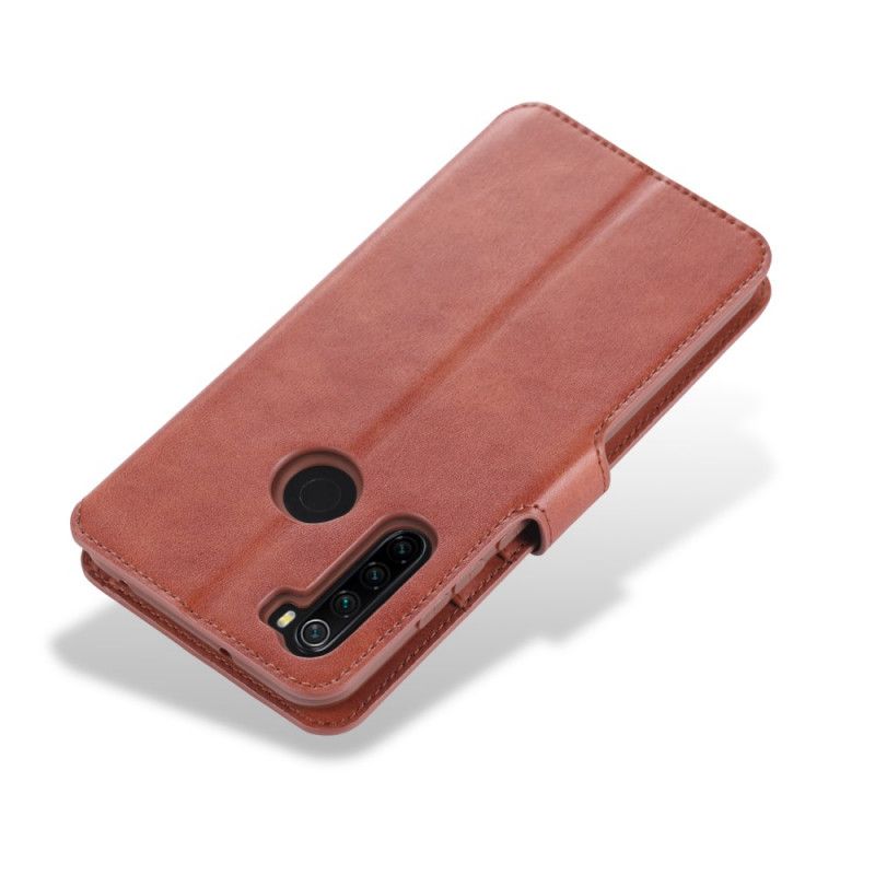 Etui Folio Xiaomi Redmi Note 8 Szary Czarny Efekt Skóry Azns