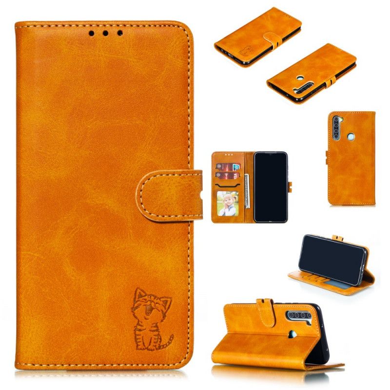 Etui Folio Xiaomi Redmi Note 8 Szary Czarny Kociak