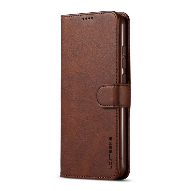 Etui Folio Xiaomi Redmi Note 8 Szary Czarny Lc.Imeeke Efekt Skóry