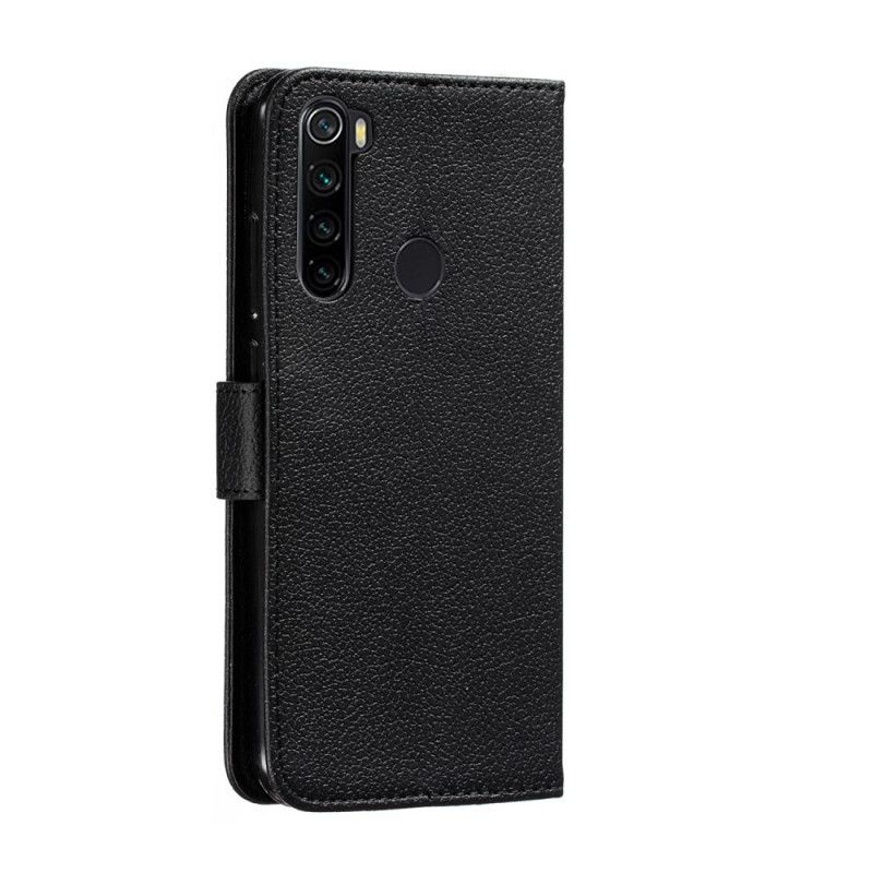 Etui Folio Xiaomi Redmi Note 8 Szary Czarny Żyj Swoim Marzeniem Imitacja Skóry